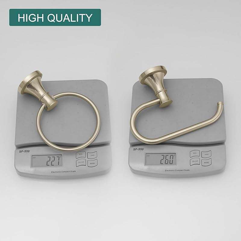 Hoimpro Brushed Nickel 2-Piece Bathroom Bath Set, Wall Mounted Bathroom Hardware Fixture (Towel Ring Holder, Toilet Paper Towel Holder), Bathroom Accessories, Stainless Steel and Zinc Alloy - Image 8