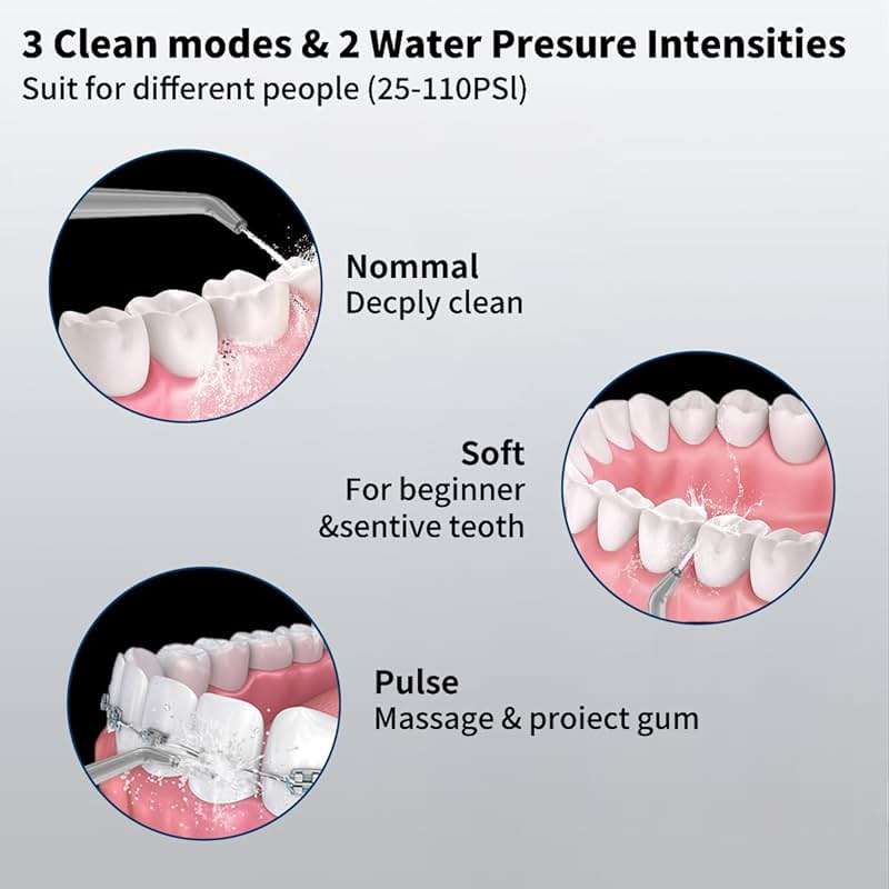 2-1 Oral Clean Kit- Water Dental flosser & Electric Toothbrush Combo- Brushing & Flossing- for Teeth Cleaning and Gum Health (Black) - Image 5