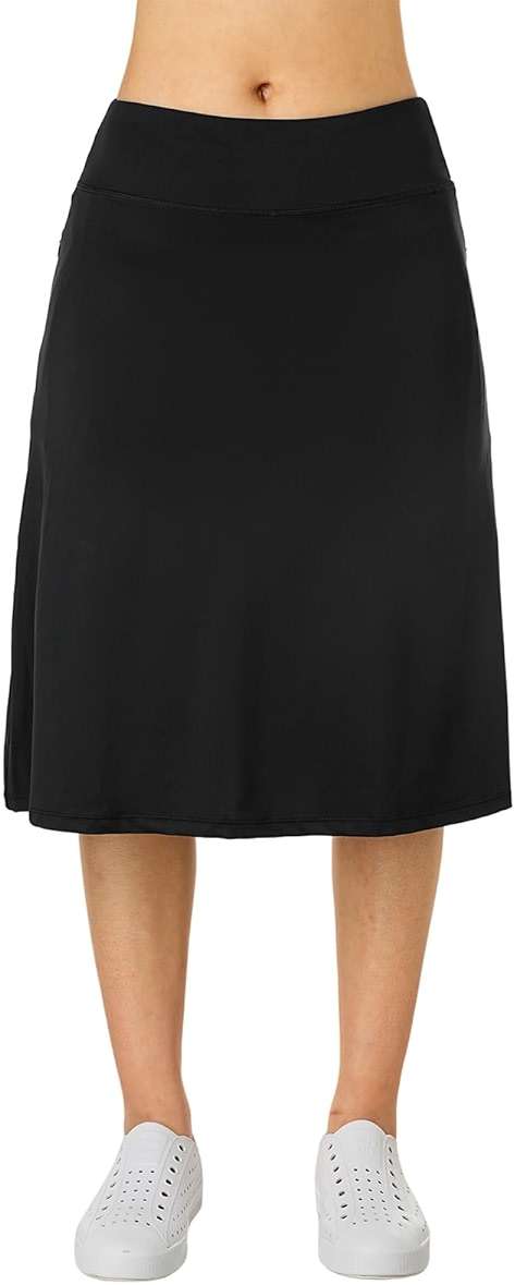 Women's Midi Knee Length Skirts with Zipper Pockets,26" Athletic Long Skorts for Women Athletic Swim Skirts - Image 2