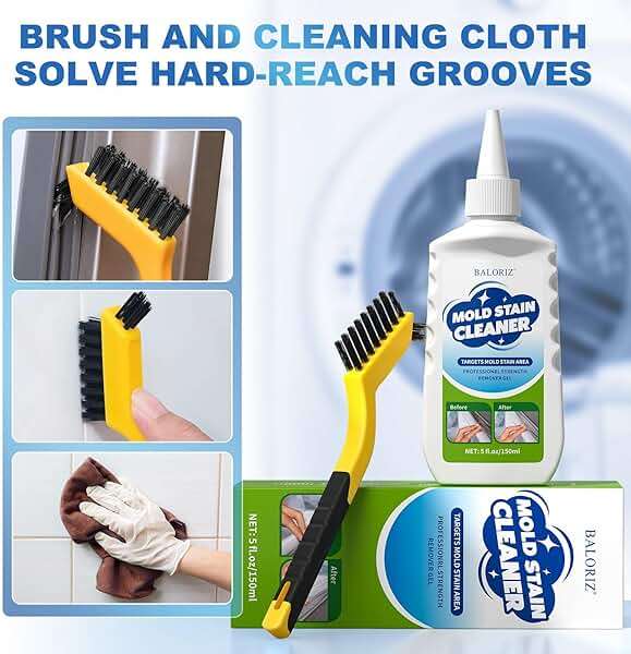 BALORIZ Home Remover Gel, Household Washing Machine Cleaner for Front Loader Washing Machine Seal, Refrigerator Strips, Cleaner For Tiles Grout Bathroom Cleaning Home Kitchen Sink Cleaning - Image 7