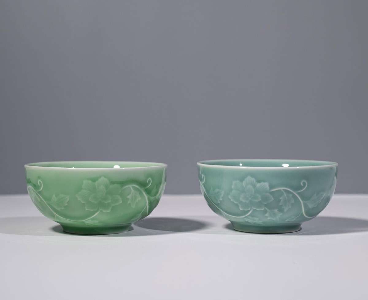 Hanporce 5-Inch Celadon Rice Bowl, Set of 2 - Round Ceramic Bowls for Soup, Stews, Holiday Meals - Classic Holiday Tableware - Durable, Dishwasher, Microwave, Freezer Safe - Image 4