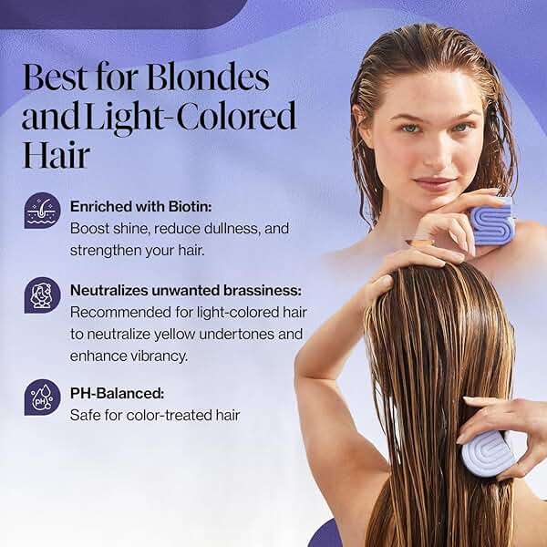 Kitsch Toning Purple Shampoo & Conditioner Bar Set For Blondes & Color Treated Hair - With Biotin for Strengthening & Neutralizing Brassy Tones - Vegan, Silicone & Sulfate Free - Image 3