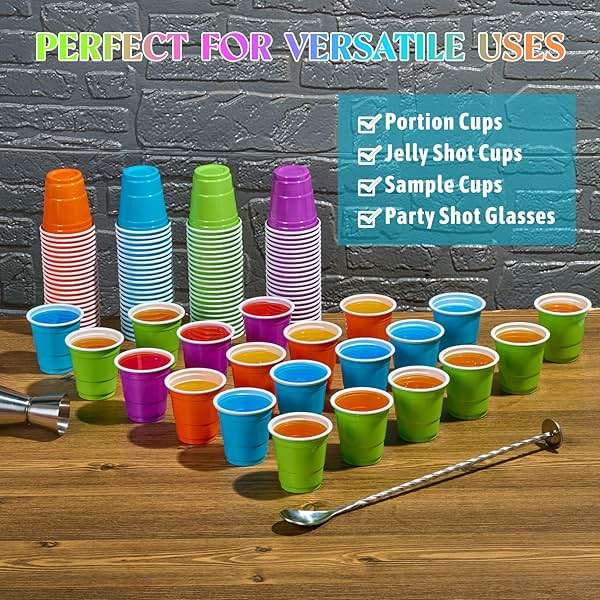 Lilymicky 300 Count 2 oz Plastic Shot Glasses, Mini Disposable Shot Cups, 2 oz Assorted Color Shot Cups for Parties, Shooting Games - Image 6