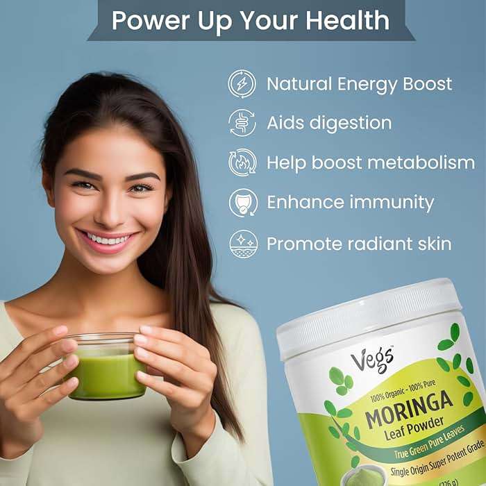Vegs Moringa Powder, The Real Green Freeze Dried Moringa Leaves Organic, Rich Antioxidants, Amino Acids & Nutrients Dense - Native Single Origin, Premium Harvest Moringa Oleifera Leaf Powder, 8 oz - Image 5