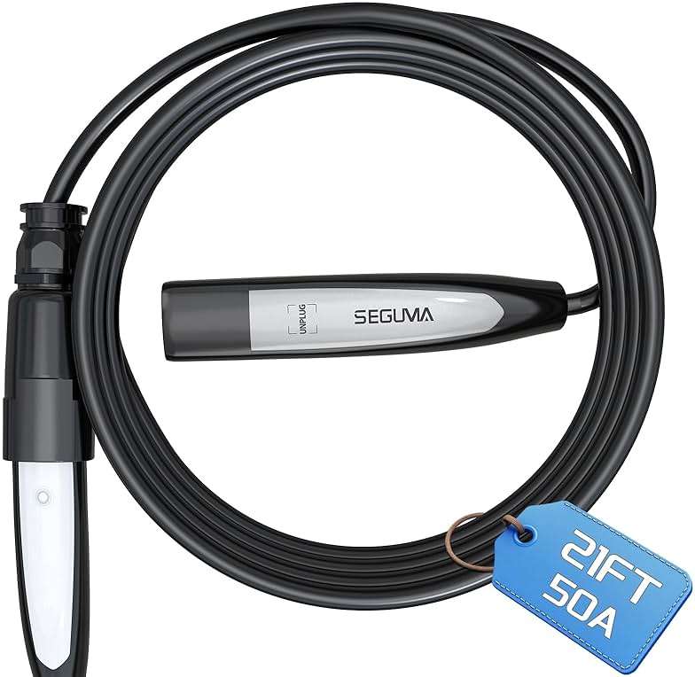 SEGUMA EV Charger Extension Cable for Tesla, Up to 50A 21FT 240V 12KW NACS Extension Cable for Level 1&2 NACS Charger,Tesla Wall Connector, Tesla Extension Cord for Model Y/X/3/S - Image 1