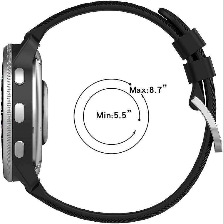 LOKEKE Compatible with Garmin Forerunner 165/165 Music Replacement Band - 20mm Replacement Silicone Nylon Wrist Watch Band Strap Compatible with Forerunner 165/165 Music(Black) - Image 6