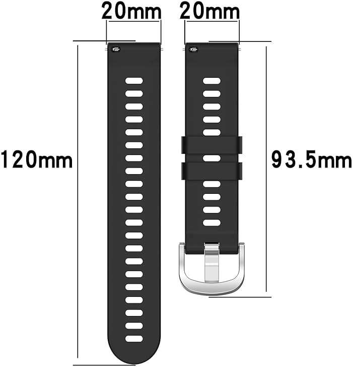 LOKEKE Compatible with Garmin Forerunner 165/165 Music Replacement Band - 20mm Replacement Silicone Nylon Wrist Watch Band Strap Compatible with Forerunner 165/165 Music(Black) - Image 7