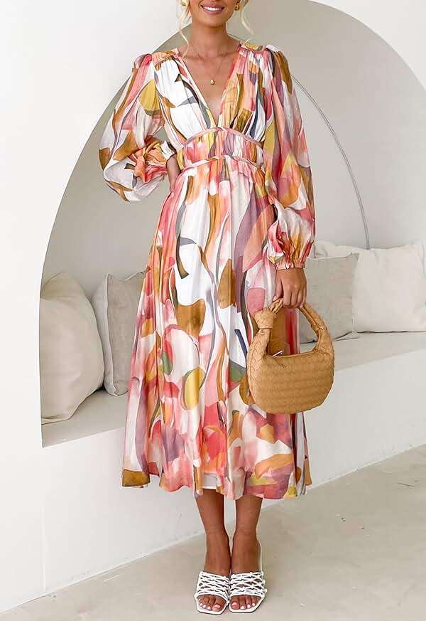 Maxigerui Women's Long Sleeve Floral Maxi Dress 2026 Spring Summer Wedding Guest Dress - Image 4