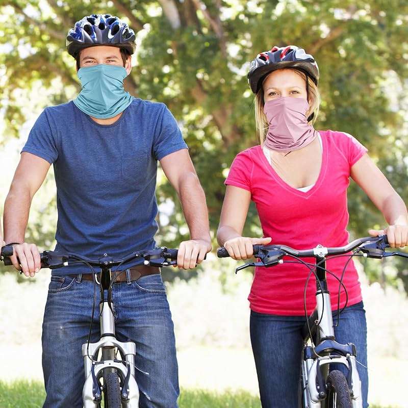 Geyoga 6 Pieces Summer UV Protection Cooling Neck Gaiter Face Clothing Neck Gaiter Mask Scarf Sunscreen Breathable Bandana - Image 7