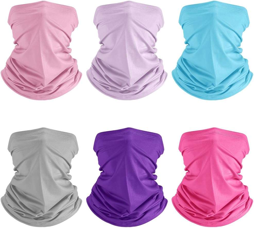 Geyoga 6 Pieces Summer UV Protection Cooling Neck Gaiter Face Clothing Neck Gaiter Mask Scarf Sunscreen Breathable Bandana - Image 8