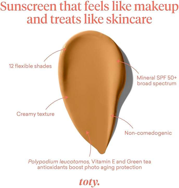 Toty by Sofia Vergara - lumina CC Cream SPF 50+, 100% Mineral Color Correcting Cream - Medium Coverage Foundation & Broad Spectrum Sunscreen for Face - Non Comedogenic - 4W WARM CARAMEL - Image 2