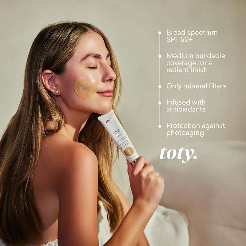 Toty by Sofia Vergara - lumina CC Cream SPF 50+, 100% Mineral Color Correcting Cream - Medium Coverage Foundation & Broad Spectrum Sunscreen for Face - Non Comedogenic - 4W WARM CARAMEL - Image 8