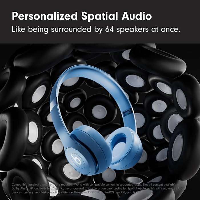 Beats Solo 4 - Wireless On-Ear Bluetooth Headphones, Up to 50-Hour Battery Life, Ultra-Lightweight Comfort, Powerful and Balanced Sound, Apple & Android Compatible - Slate Blue - Image 3