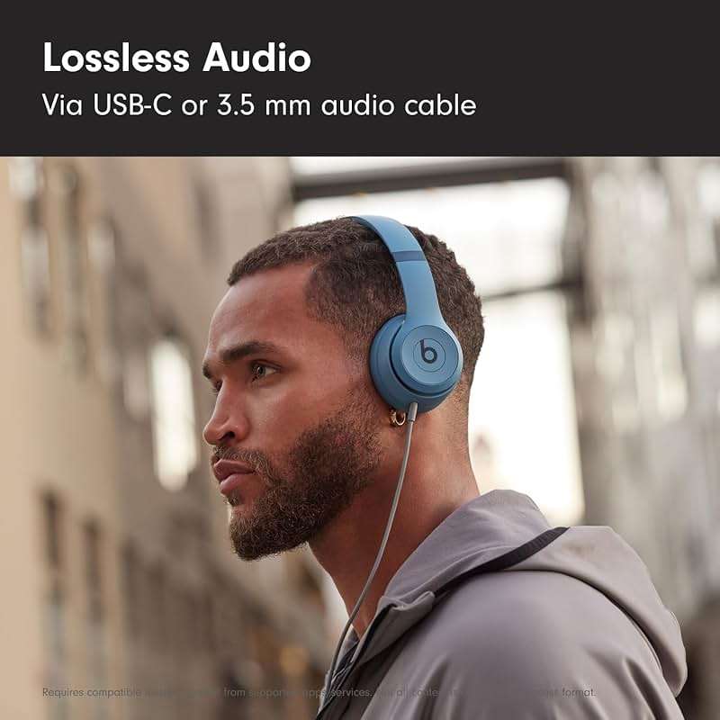 Beats Solo 4 - Wireless On-Ear Bluetooth Headphones, Up to 50-Hour Battery Life, Ultra-Lightweight Comfort, Powerful and Balanced Sound, Apple & Android Compatible - Slate Blue - Image 6