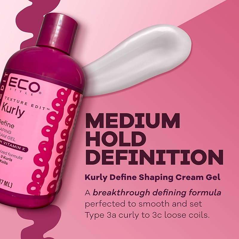 Eco Style Texture Edit Curl Sculpt Hybrid Styler — Medium-Hold Cream-Gel Blend for Wash-and-Go Definition, Twist Outs, and Long-Lasting Shape, Designed for Type 3 Hair, 8 oz - Image 3