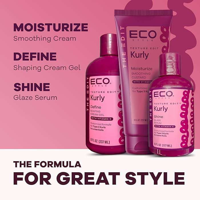 Eco Style Texture Edit Curl Sculpt Hybrid Styler — Medium-Hold Cream-Gel Blend for Wash-and-Go Definition, Twist Outs, and Long-Lasting Shape, Designed for Type 3 Hair, 8 oz - Image 6