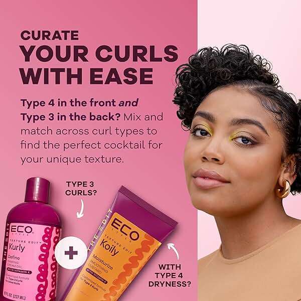 Eco Style Texture Edit Curl Sculpt Hybrid Styler — Medium-Hold Cream-Gel Blend for Wash-and-Go Definition, Twist Outs, and Long-Lasting Shape, Designed for Type 3 Hair, 8 oz - Image 7