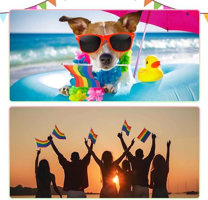 1000 Pack Rainbow Pride Flag LGBT Rainbow Mini Handheld Small Parade Flag Holiday Supplies for Gay and Lesbian Outdoor Parades Decorations - Image 4