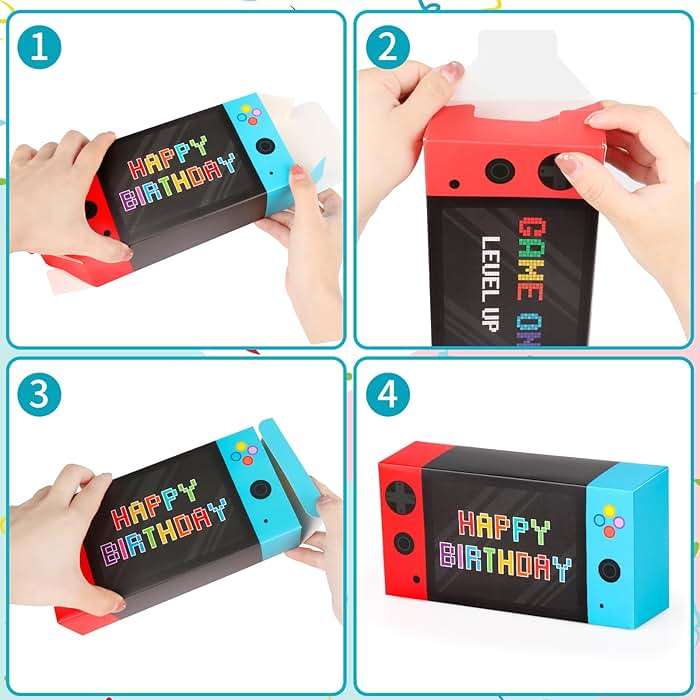 Adecortalk Video Game Party Favor Boxes 16 Pcs Gamer On Theme Gifts Boxes Happy Birthday Party Favor Boxes for Boys Kid Birthday Decorations Video Game Goodie Candy Treat Bags Gamer Party Supplies - Image 3