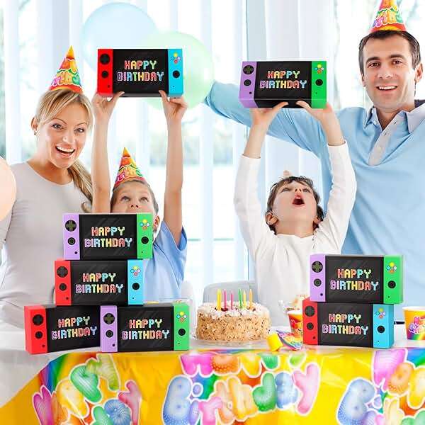 Adecortalk Video Game Party Favor Boxes 16 Pcs Gamer On Theme Gifts Boxes Happy Birthday Party Favor Boxes for Boys Kid Birthday Decorations Video Game Goodie Candy Treat Bags Gamer Party Supplies - Image 7