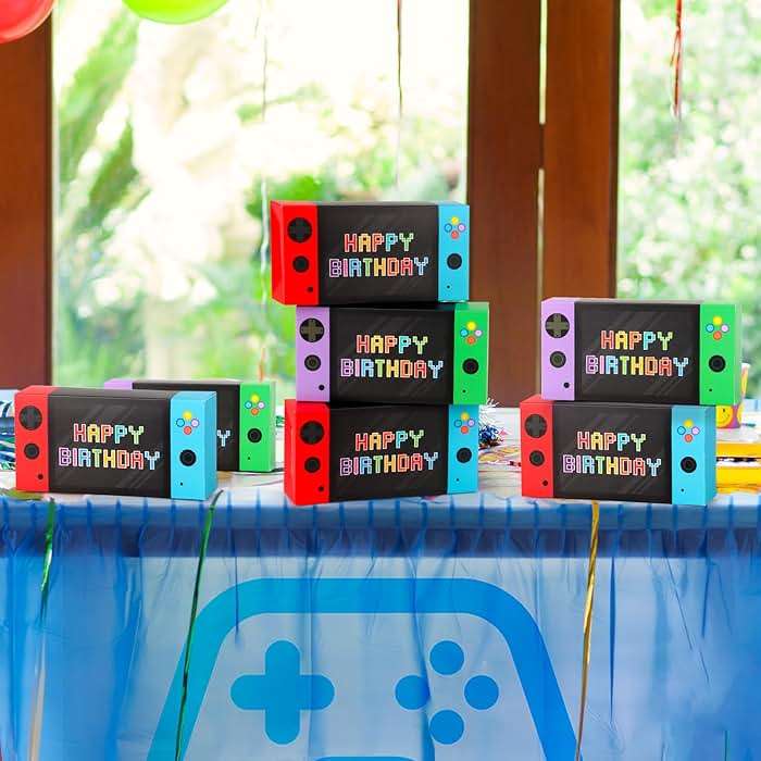 Adecortalk Video Game Party Favor Boxes 16 Pcs Gamer On Theme Gifts Boxes Happy Birthday Party Favor Boxes for Boys Kid Birthday Decorations Video Game Goodie Candy Treat Bags Gamer Party Supplies - Image 8
