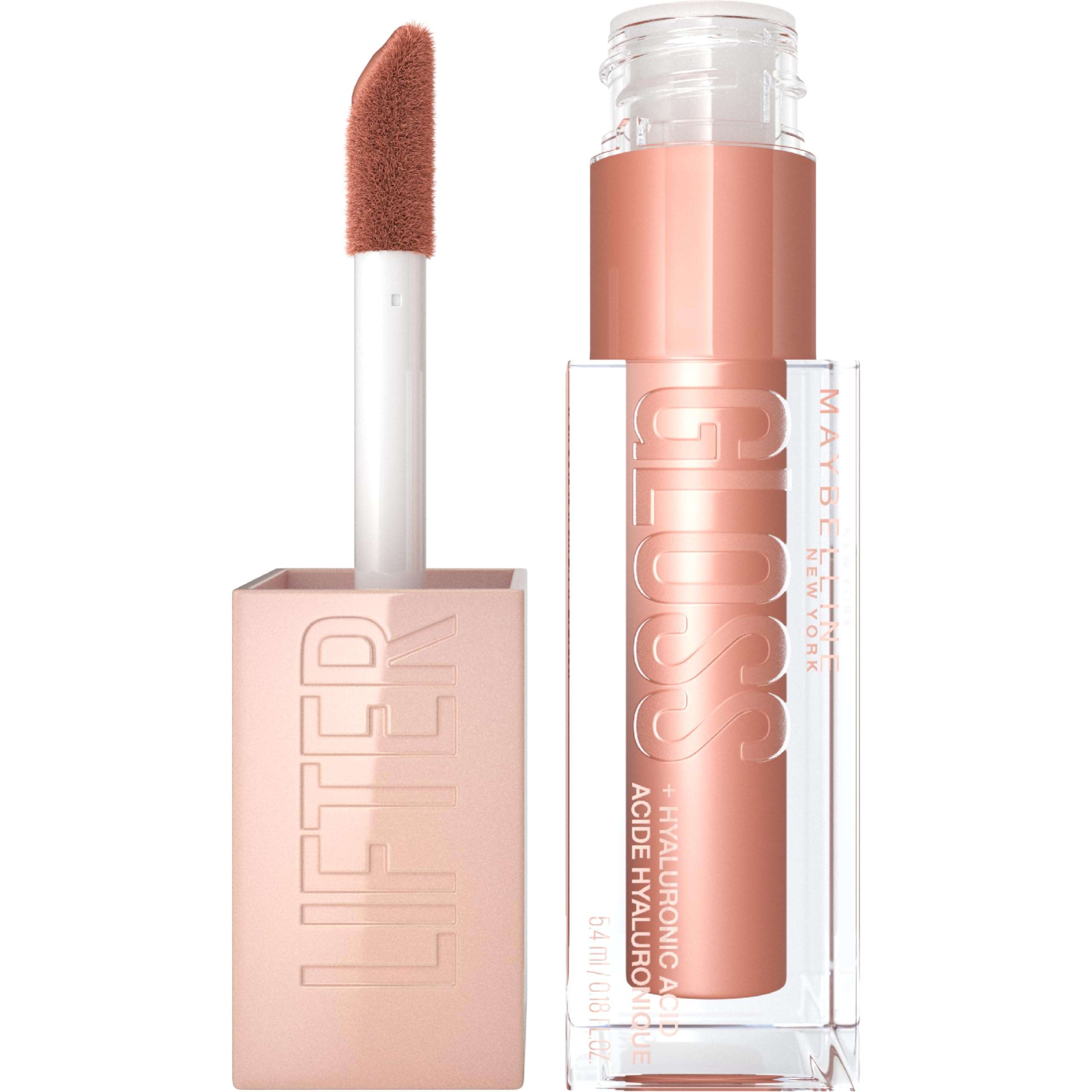MAYBELLINE Lifter Gloss Hydrating Lip Gloss Bundle with Hyaluronic Acid, Ice Pink Neutral and Stone Rosey Neutral, 0.18 Ounce Each - Image 1