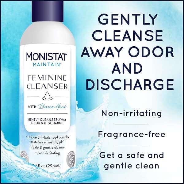 Monistat Feminine Cleanser with Boric Acid, 10 Fl Oz and Vagisil Medicated Feminine Wipes, Maximum Strength, 12 Wipes - Image 3