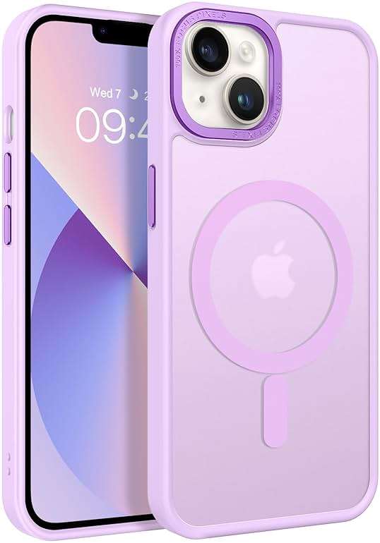 BENTOBEN Magnetic for iPhone 13 Case & iPhone 14 Case [Compatible with Magsafe] Translucent Matte Phone Case iPhone 13/14 Slim Shockproof Women Men Protective Cover for iPhone 13/14 6.1", Light Purple - Image 1