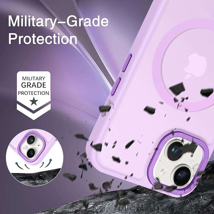 BENTOBEN Magnetic for iPhone 13 Case & iPhone 14 Case [Compatible with Magsafe] Translucent Matte Phone Case iPhone 13/14 Slim Shockproof Women Men Protective Cover for iPhone 13/14 6.1", Light Purple - Image 3