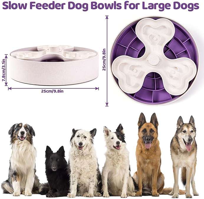 Puzzle Feeder Slow Feeder Bowls, Dishwasher Safe, Large Breed Dogs, 4 Modes, 3 Detachable Parts, Adjustable Speeds, Purple - Image 4