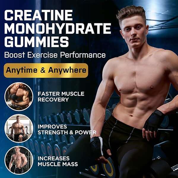 Creatine Monohydrate Gummies, Creatine for Women & Men, Pre Workout Creatine Monohydrate Gummies with Taurine, Vitamin B6 & B12 for Muscle, Strength, Energy, Endurance, Vegan, Organic, 60 Count - Image 5