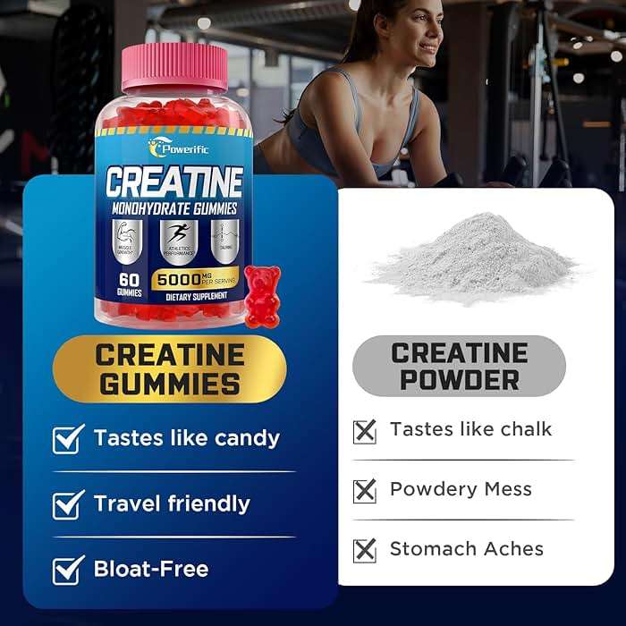 Creatine Monohydrate Gummies, Creatine for Women & Men, Pre Workout Creatine Monohydrate Gummies with Taurine, Vitamin B6 & B12 for Muscle, Strength, Energy, Endurance, Vegan, Organic, 60 Count - Image 8