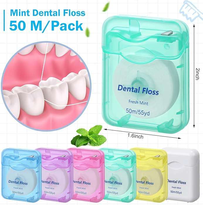 Mimorou 60 Pack Dental Floss Bulk Mint Flavored 50m Each Travel Dental Floss Oral Care for Teeth Protection(Multicolor) - Image 2