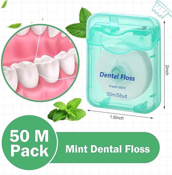 Mimorou 60 Pack Dental Floss Bulk Mint Flavored 50m Each Travel Dental Floss Oral Care for Teeth Protection(Mint Color) - Image 2