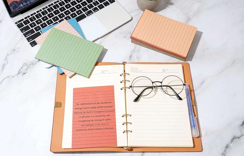 9 Pads Lined Sticky Notes 4x6 in Post, Vintage Colors Self Pad Its, Super Sticking Power Memo Pads Its, 40 Sheets/pad - Image 7