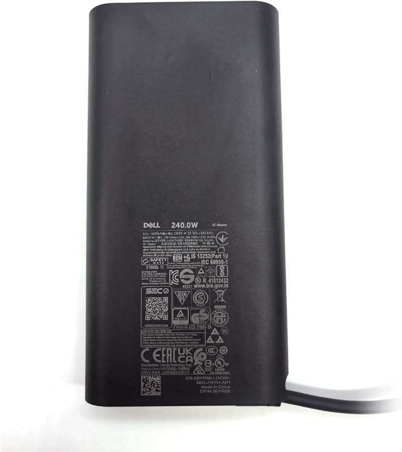 Dell Laptop Charger 240W Watt Barrel 7.4mm tip GAN AC Power Adapter,Alienware M16 R2 X16 M15 R7 X15 R2 X17 R2 Precision 7670 7770 7680 7780 Charger, Black, HA240PM200 - Image 3