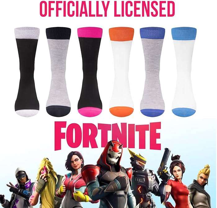 FORTNITE Fun: 6-Pack High Socks for Boys and Teens – Vibrant Gaming Designs, Comfortable Fit, Durable Materials - Image 3