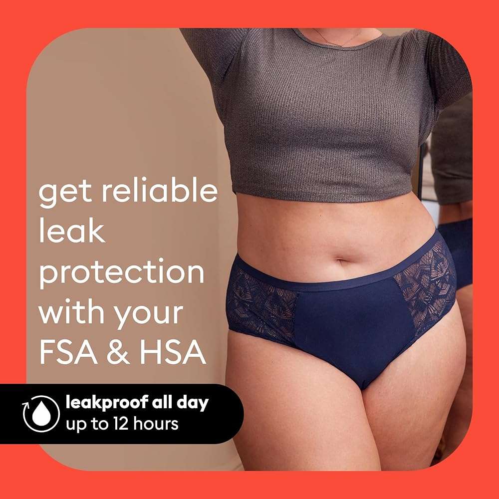 THINX Ultra-Soft Period Underwear, Overnight Boy-Shorts Leakproof, Holds Up to 12 Regular Tampons*, Period Underwear for Women, Reusable & Controls Odor, Black, L - Image 8