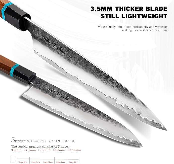 KAWAHIRO Japanese Chef Knife, 8 Inch Hand Forged Razor Sharp VG10 Kitchen Knife for Effortless Meat & Veggie Slicing, Professional Gyuto with Ergonomic Octagonal Handle, father day gifts - Image 8