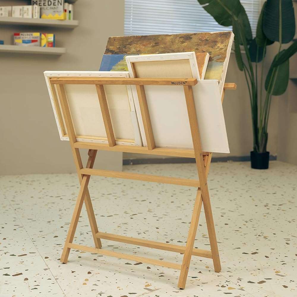 MEEDEN Folding Art Print Rack - Beechwood Art Storage Rack - Artist Storage and Display Rack for Canvas Art Prints Panels Posters Art Gallery Shows - Image 2
