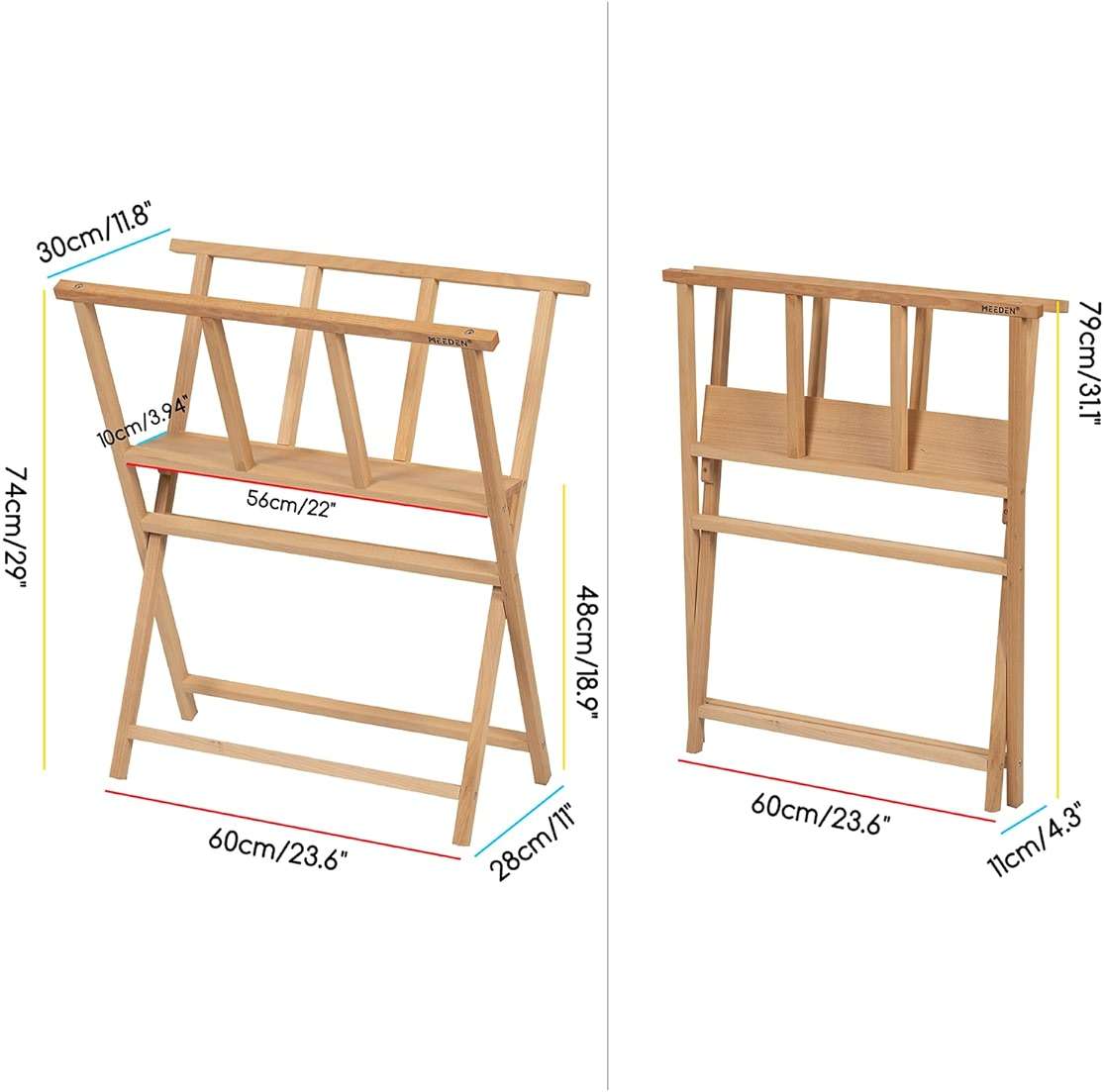 MEEDEN Folding Art Print Rack - Beechwood Art Storage Rack - Artist Storage and Display Rack for Canvas Art Prints Panels Posters Art Gallery Shows - Image 3