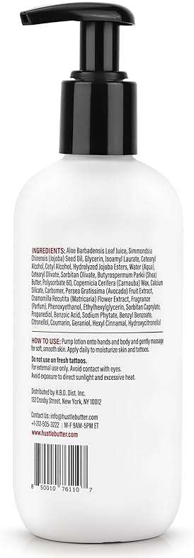 Hustle Butter Tattoo Aftercare - Daily Moisturizing Lotion - Naturally Derived Vegan Cruelty Free - Everyday All Over Use for Tattoos - 9 fl oz - Image 7