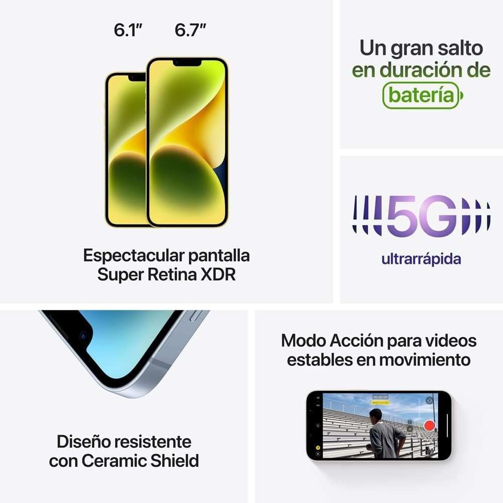 Apple iPhone 14 Plus, 128GB, Yellow - Unlocked (Renewed Premium) - Image 5