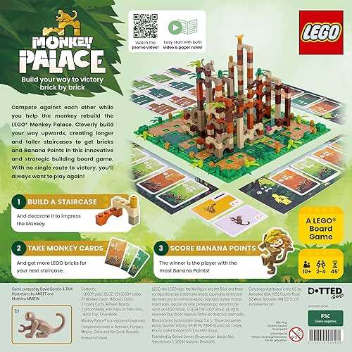 Monkey Palace - LEGO Board Game, Brick Building Strategy Board Game for Kids 8-12, Family Fun for Adults, LEGO Fun Toys for Kids & Families, 2-4 Players Ages 10+, 45 Minute Playtime - Image 3