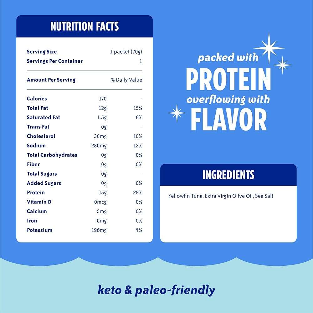 Genova Premium Yellowfin Tuna in Olive Oil, 2.5 Ounce Packets, 12-Pack – Nutrient Rich, High Protein Tuna Packets - Delicious, Easy, Nutritious Ready to Eat Meals - Image 2