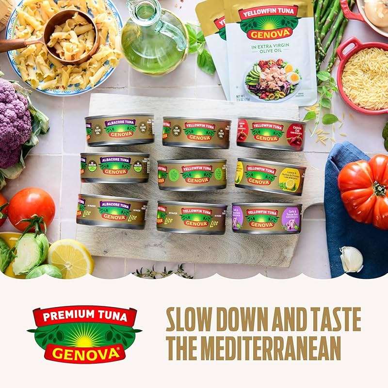 Genova Premium Yellowfin Tuna in Olive Oil, 2.5 Ounce Packets, 12-Pack – Nutrient Rich, High Protein Tuna Packets - Delicious, Easy, Nutritious Ready to Eat Meals - Image 8