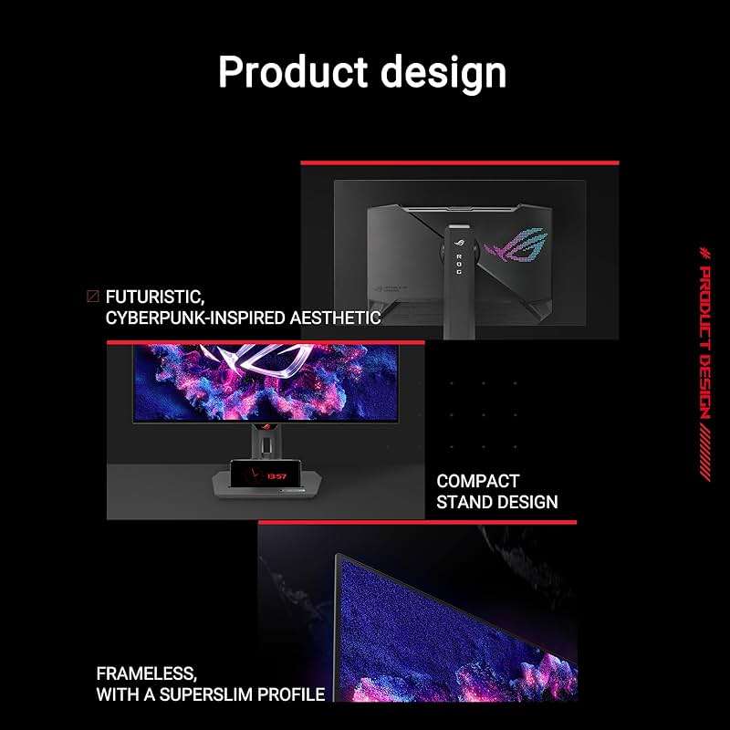 ASUS ROG Strix 27” 1440P OLED Gaming Monitor (XG27AQDMG) - QHD, Glossy OLED, 240Hz, 0.03ms, Custom Heatsink, Anti-flicker,Uniform Brightness, G-SYNC Compatible, 99% DCI-P3, DisplayWidget, 3yr warranty - Image 6