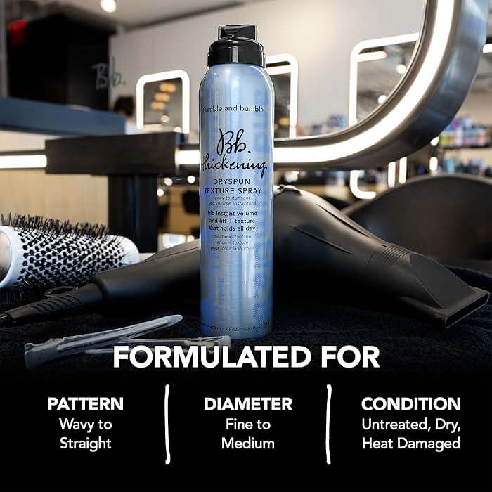 Bumble and bumble. Thickening Dryspun Texture Spray | Dry Texture Spray for Hair Volume | Lightweight Formula | Adds Hold | For Fine to Medium Straight to Wavy Hair Types - Image 5