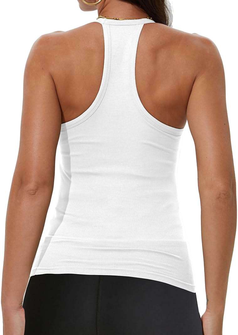 iGENJUN Workout Tops for Women Racerback Basic Tank Summer 2026 Camisole V Neck Slim Fit Ribbed Sleeveless - Image 2