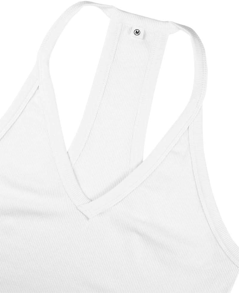 iGENJUN Workout Tops for Women Racerback Basic Tank Summer 2026 Camisole V Neck Slim Fit Ribbed Sleeveless - Image 4